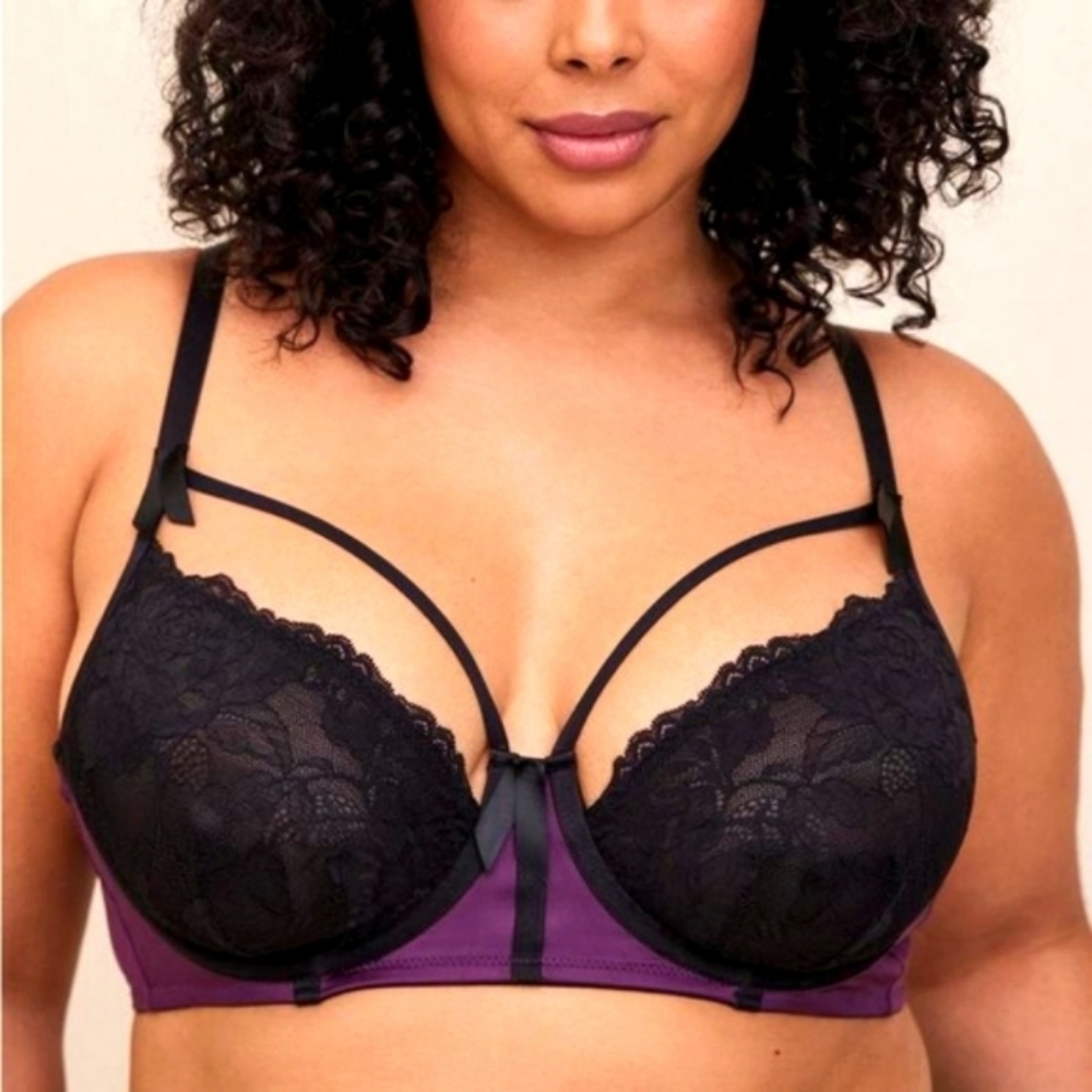 ❤️NWT TORRID SATIN & LACE RETRO STRAPPY, UNDERWIRE BRALETTE - PLUS SIZE